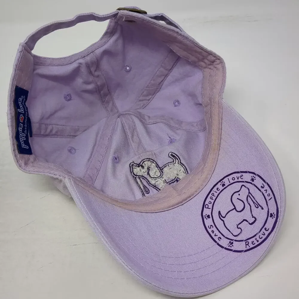 Puppie Love Baseball Cap Purple One Size Rescue Dog Mandala Graphic Hat Logo